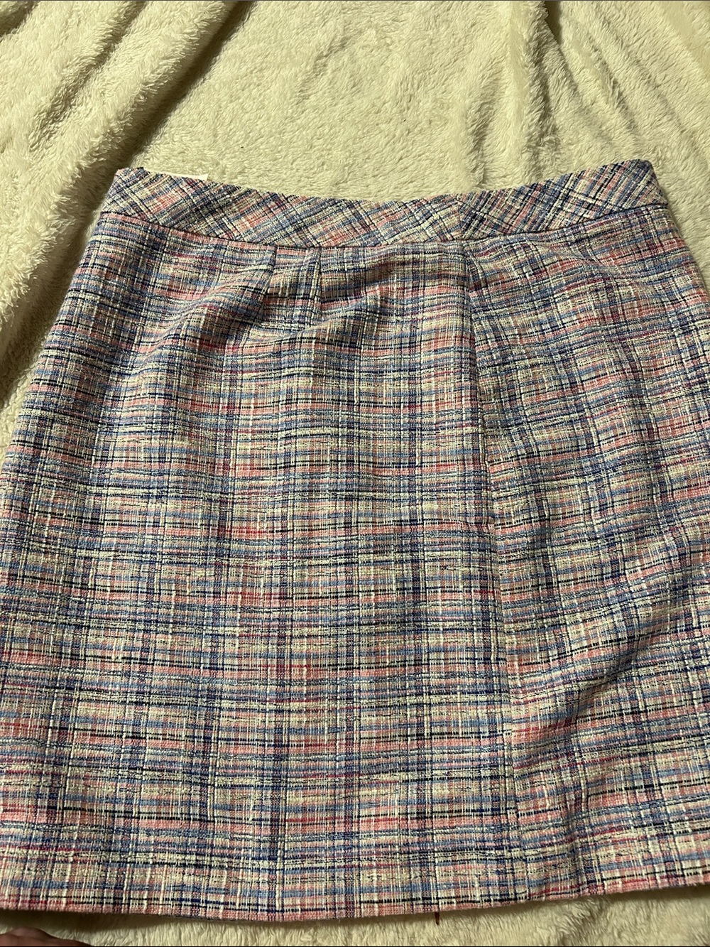 Talbots Pink and Blue Plaid Pencil Skirt